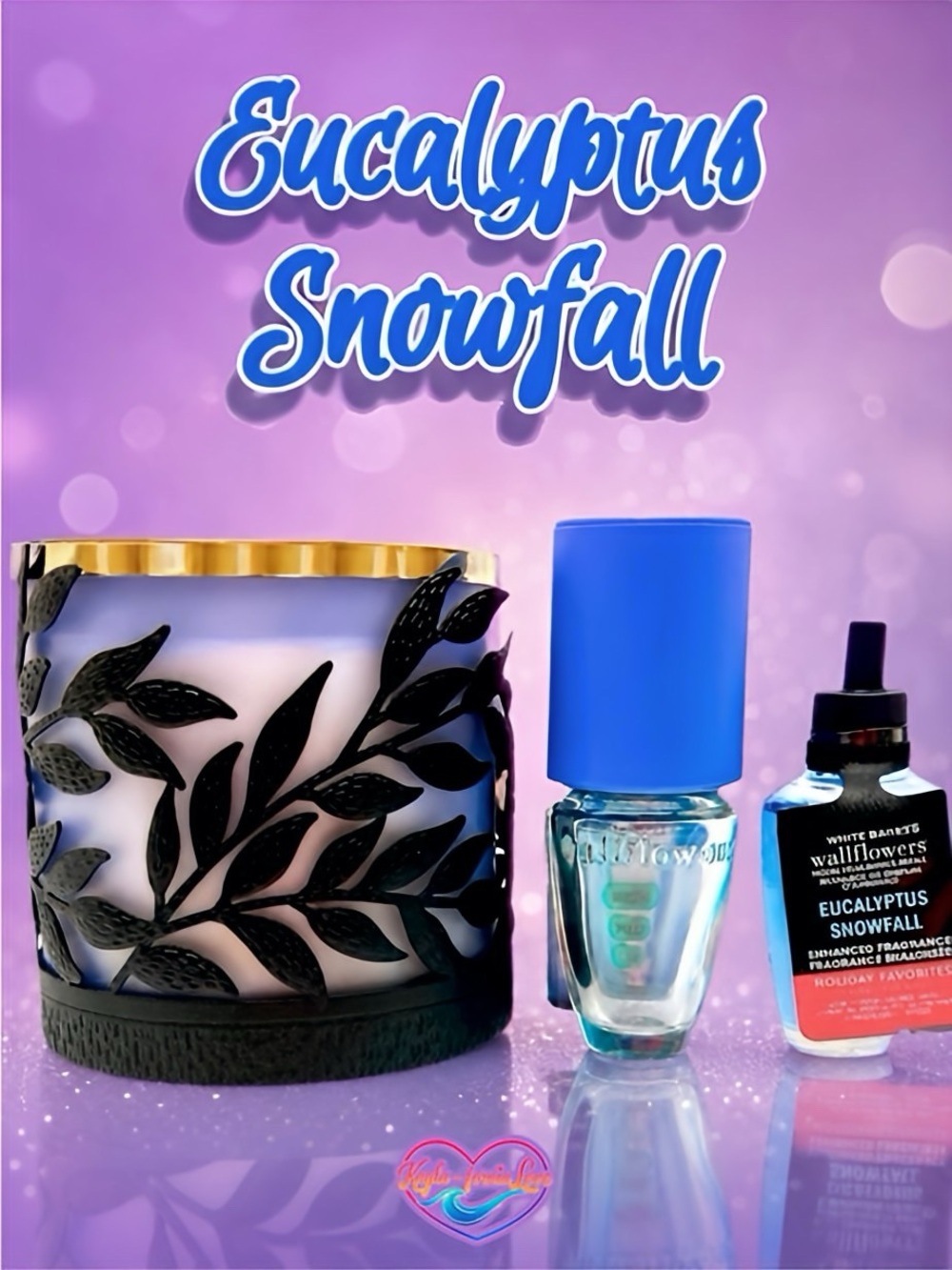 ❄️ BBW Eucalyptus Snowfall Candle Holder & Wallflower Gift Set ❄️